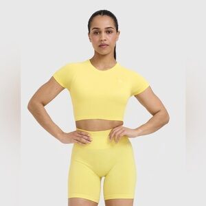 Oner Active Go To Seamless Fitted Crop Top | Lemon Yellow - M